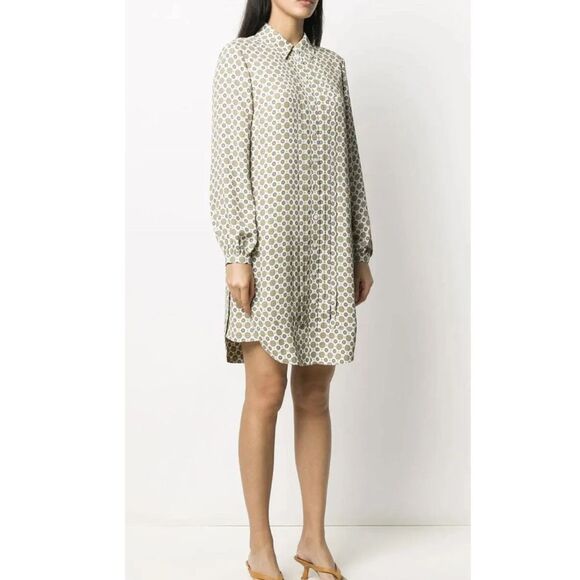 Tory Burch Cora Medallion Button Shirt Dress Size 8 - Picture 1 of 16